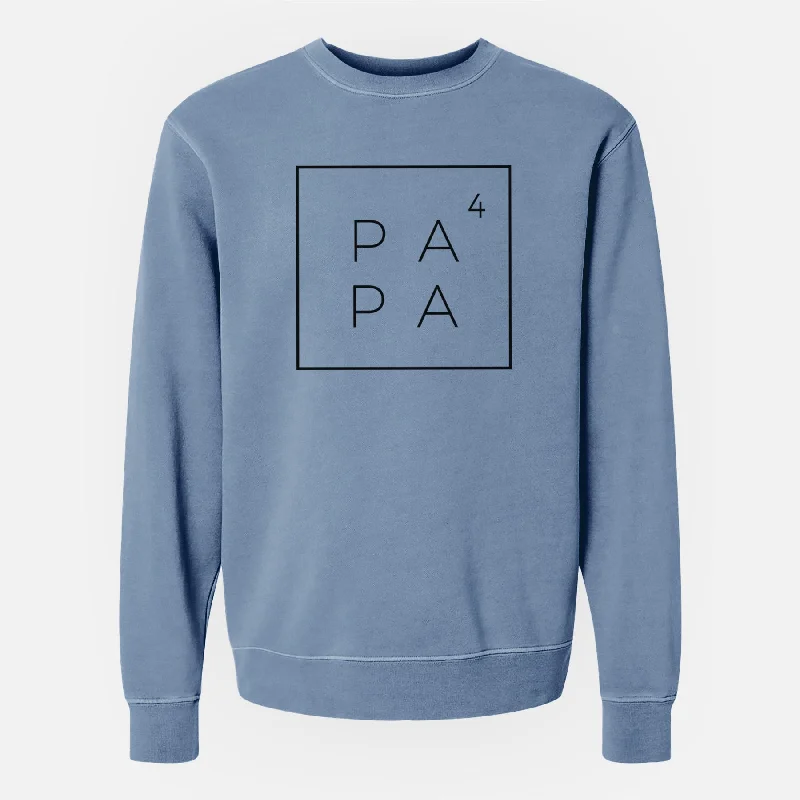 Papa to the 4th Power Boxed - Unisex Pigment Dyed Crew Sweatshirt