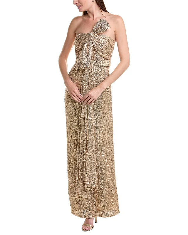 Badgley Mischka Sequin Bow Gown