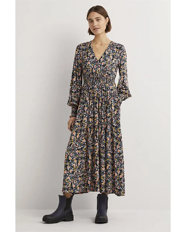 Boden Smocked Jersey Midi Dress