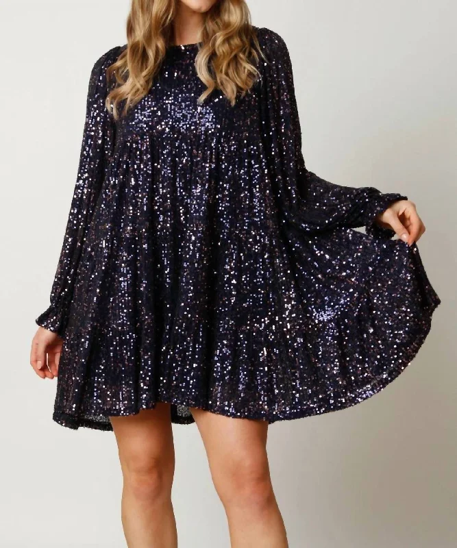 Super Bargain Best Believe I'm Still Bejeweled Dress In Navy