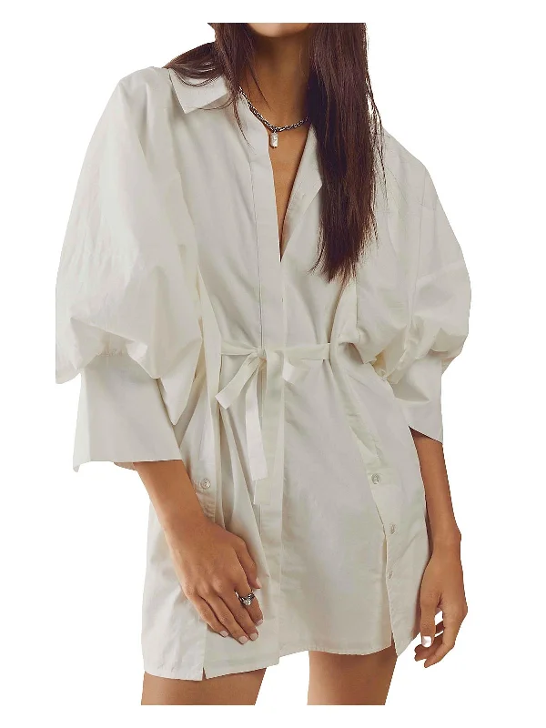 Christi Womens Marled Cotton Shirtdress