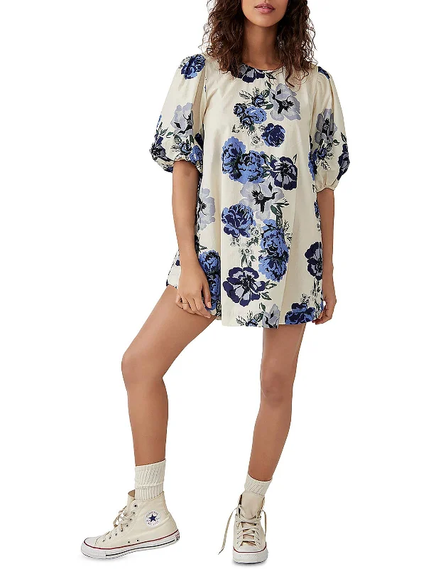 Womens Mini Floral print Tunic Dress