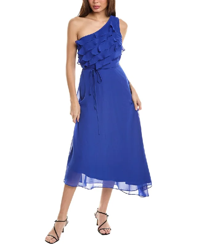 Maison Tara One-Shoulder Midi Dress