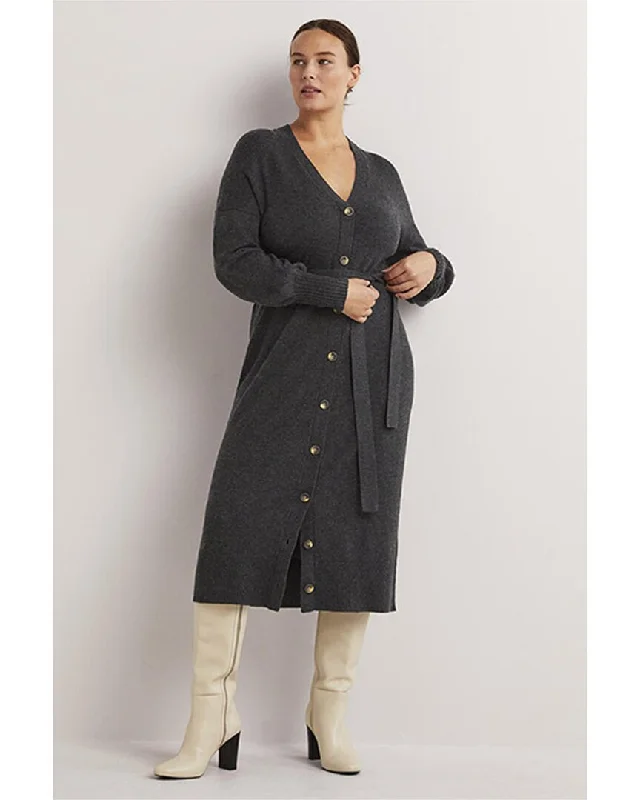 Boden Knit Cardigan Wool-Blend Midi Dress