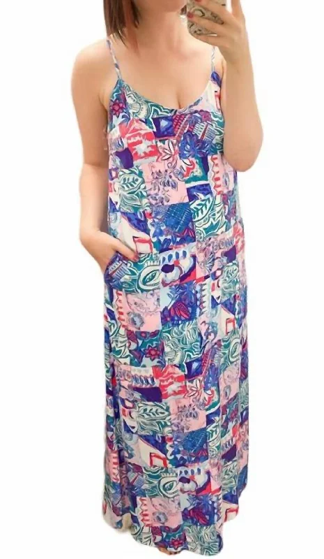 Run Away Maxi Dress In Blue