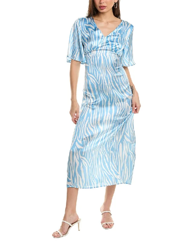 HL Affair Flutter Sleeve Maxi Dress