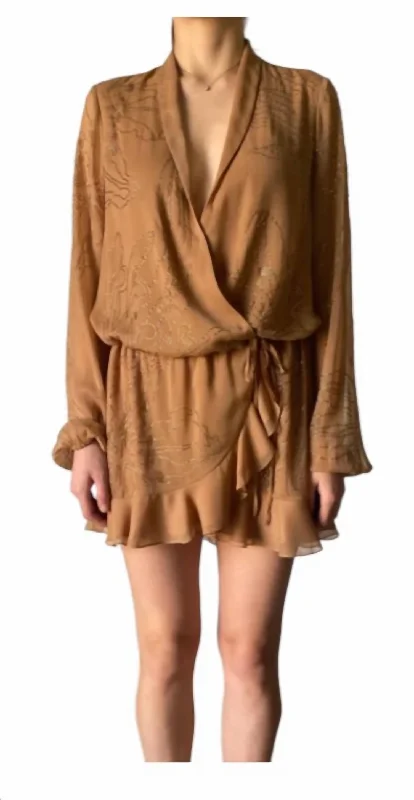 Chiffon Short Dress In Nude