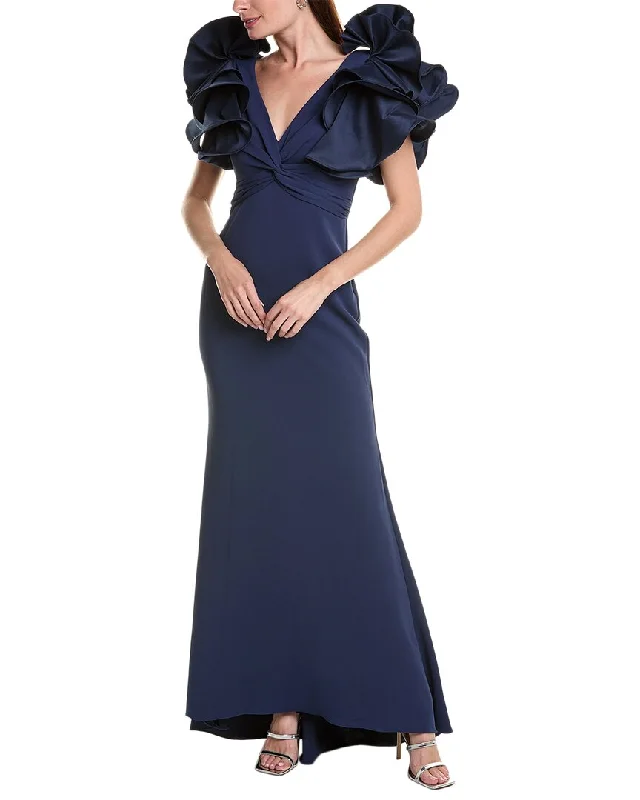 Badgley Mischka Ruffle Gown