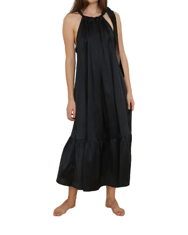 Belinda Maxi Silk Dress In Black