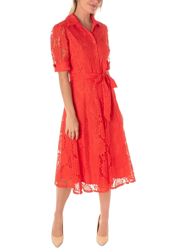 Womens Lace Shirtdress