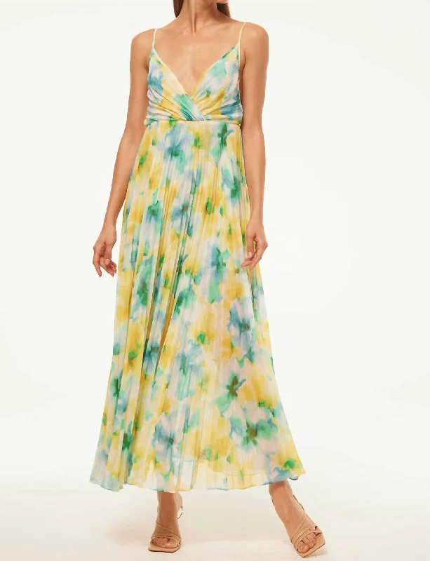 Galeta Dress In Citron Watercolor