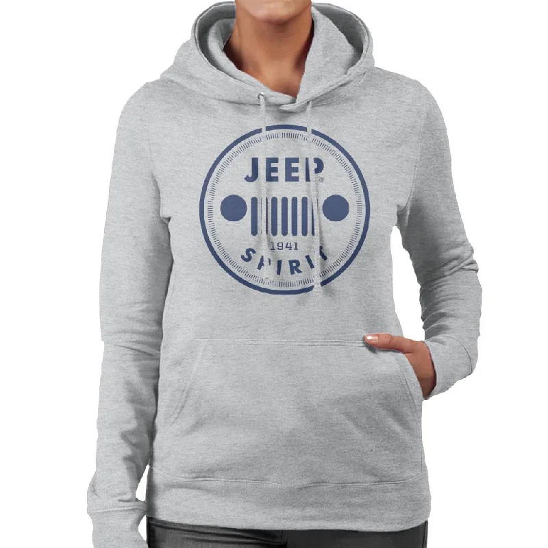 Jeep Spirit 1941 Blue Logo Women's Hooded Sweatshirt