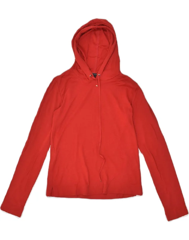 BANANA REPUBLIC Womens Hoodie Jumper UK 12 Medium Red Cotton