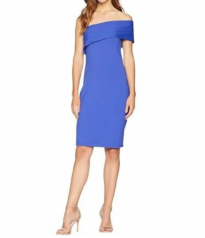 Adriana One Shoulder Dress In Hyacinth