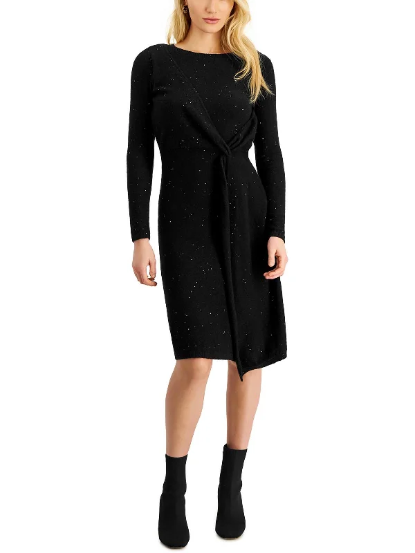 Womens Glitter Knit Sweaterdress