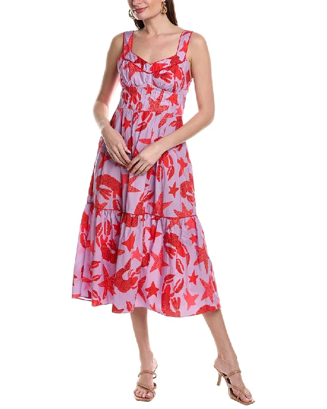 FARM RIO LOBSTER SKY MIDI DRESS