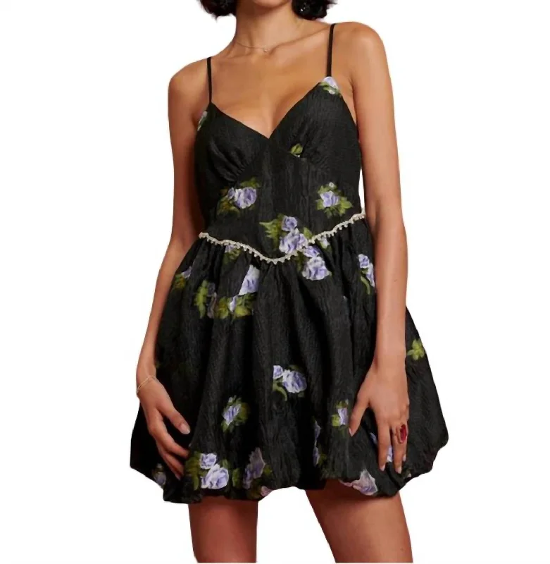 Moon Beam Mini Dress In Black/violet