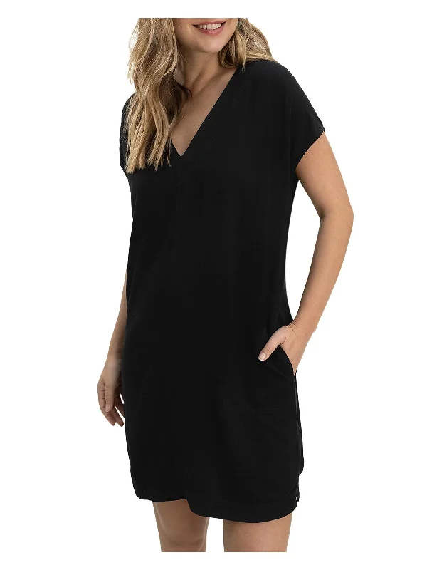 Womens Solid Tencel Shirtdress