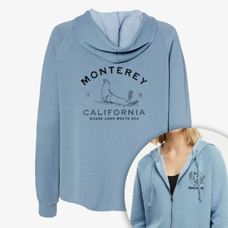 Monterey Sea Lion - Women's Cali Wave Zip-Up Sweatshirt