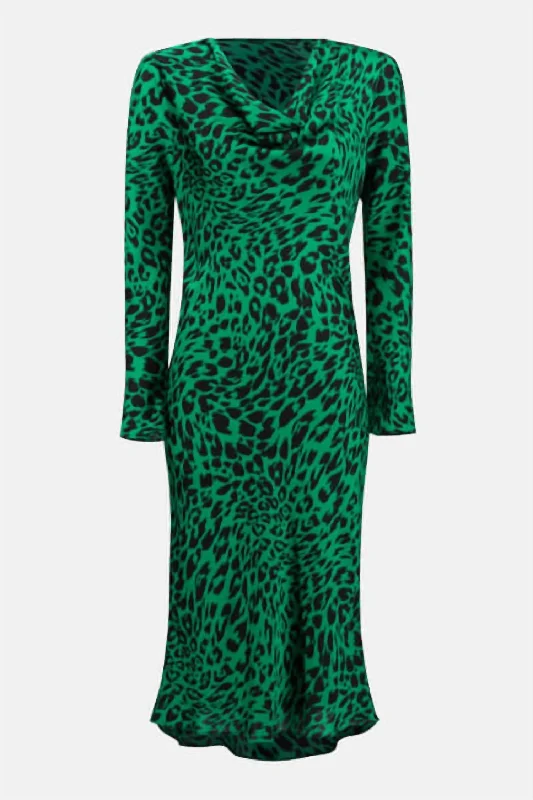 Women's Animal Print Sheath Dress In Black/green/multi