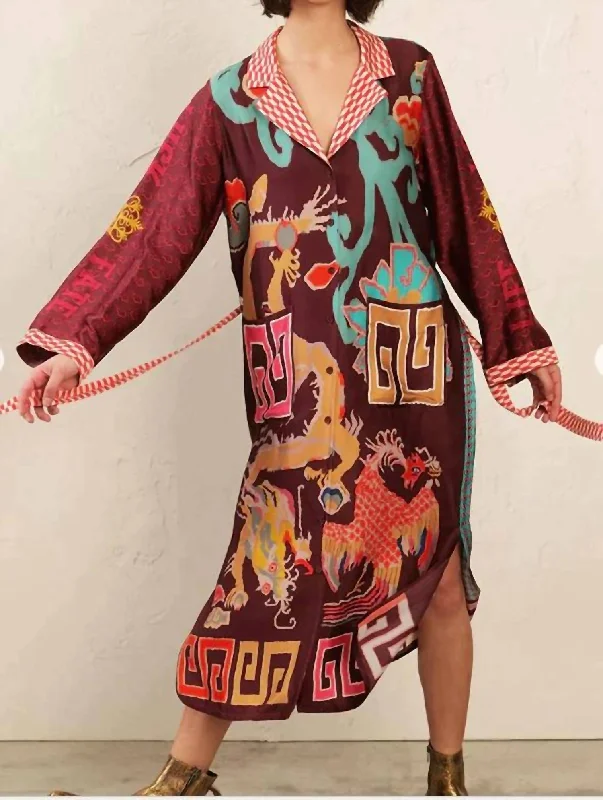 Gwen Belted Midi Dress In Dragon