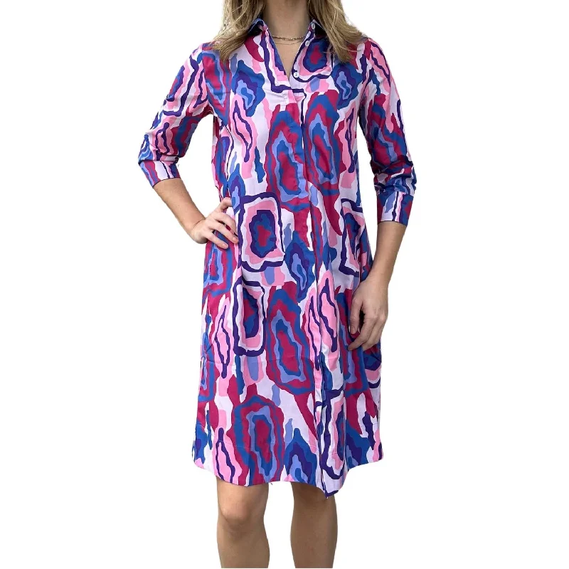 Clara Mini Dress In Magenta/midnight