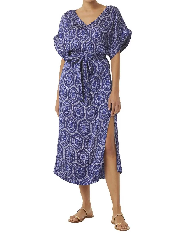 Natali Dress In Lapis Tile