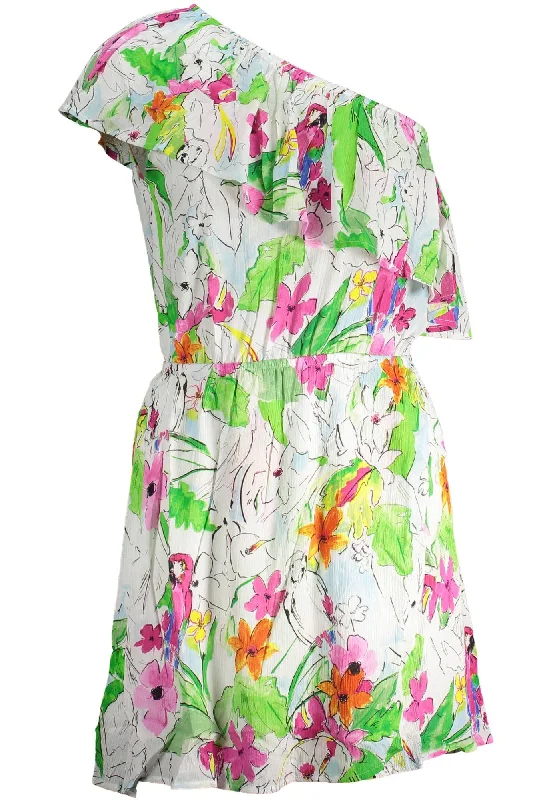 Desigual Chic One-Shoulder Short Dress with Contrasting Women's Details