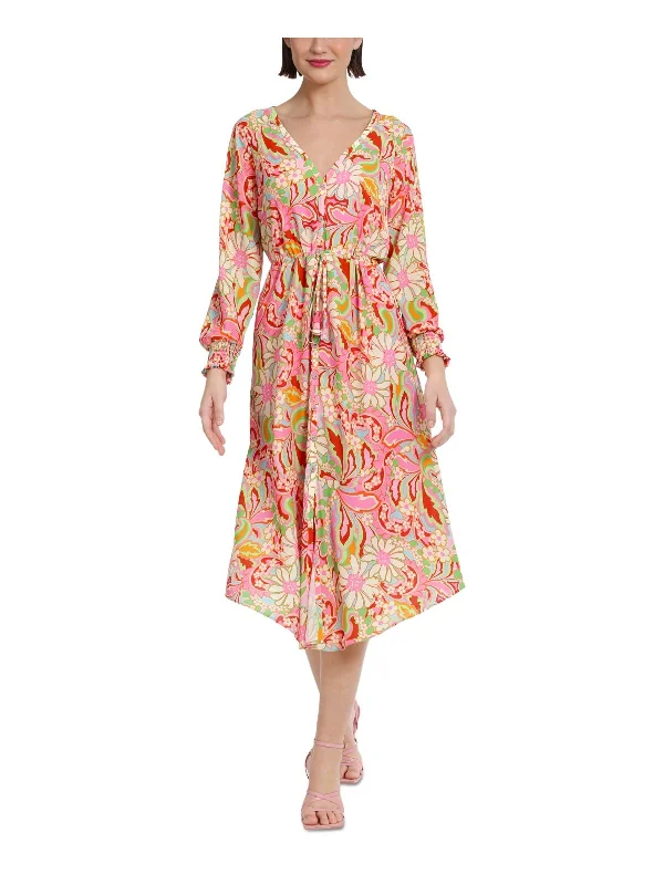 Womens Printed Polyester Shirtdress