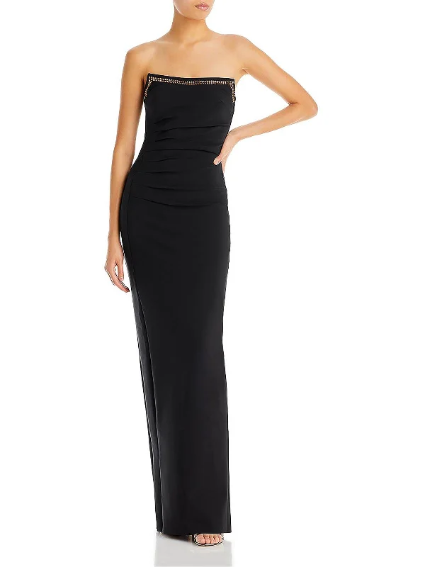 Everly Womens Embellished Strapless Cocktail and Party Dress