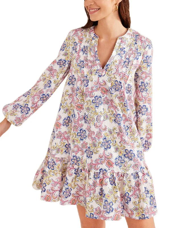 Boden Tiered Linen Mini Dress