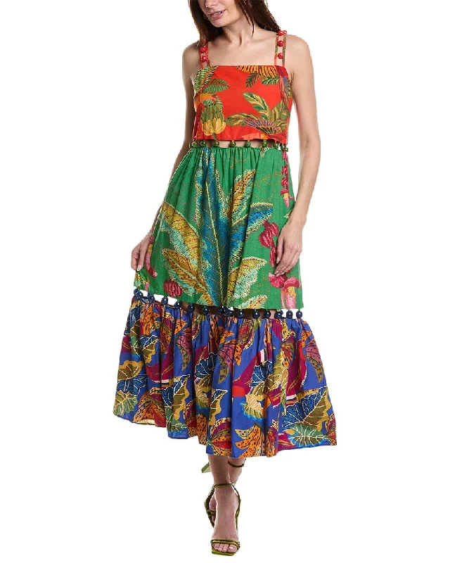 FARM Rio Mixed Prints Balls Maxi Dress