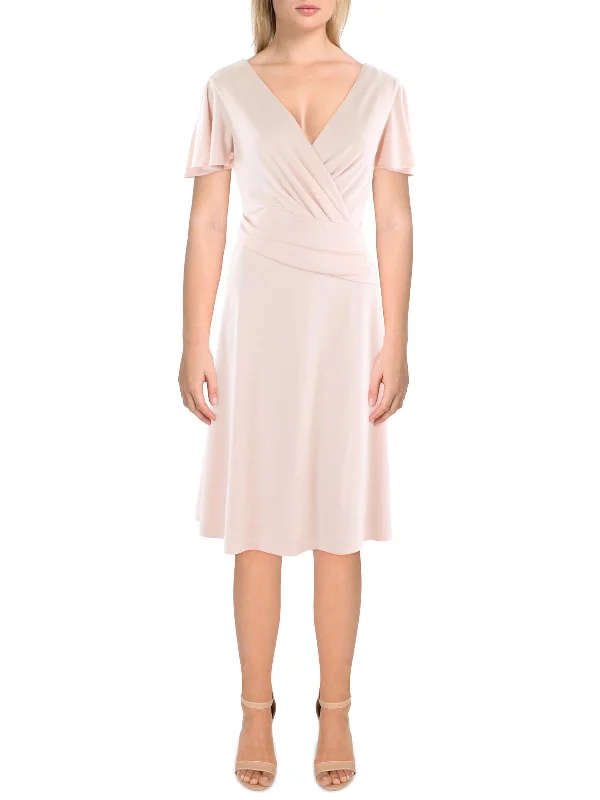 Womens Party Knee Fit & Flare Dress