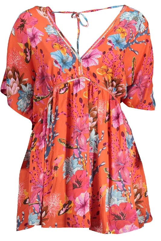 Desigual Vibrant V-Neck Short Sleeve Women's Dress