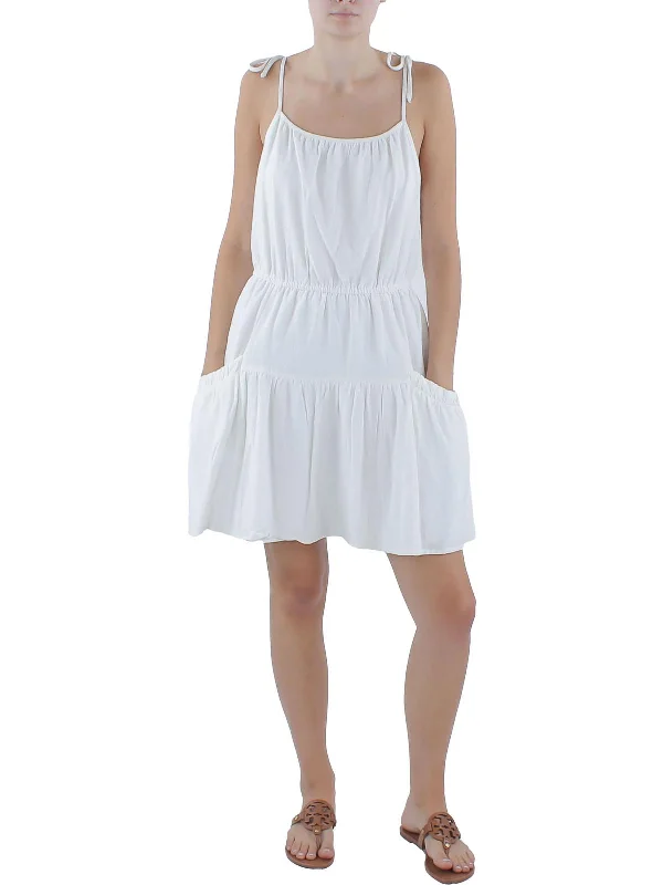 Womens Linen Mini Sundress