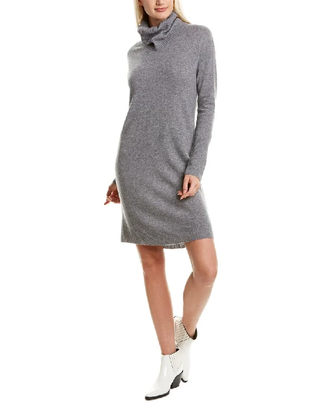 Qi Cashmere Roll Neck Cashmere Sweaterdress