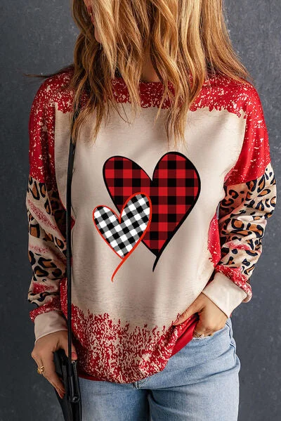 Heart Leopard Ladies Sweatshirt