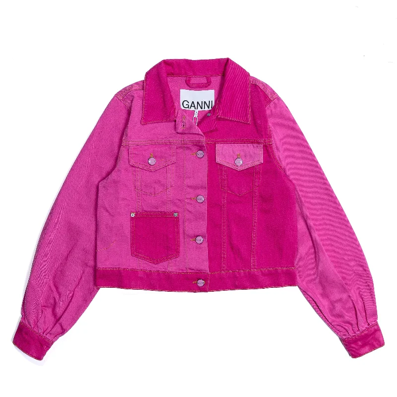 Ganni Overdyed Cutline Trucker Jacket 'Phlox Pink'