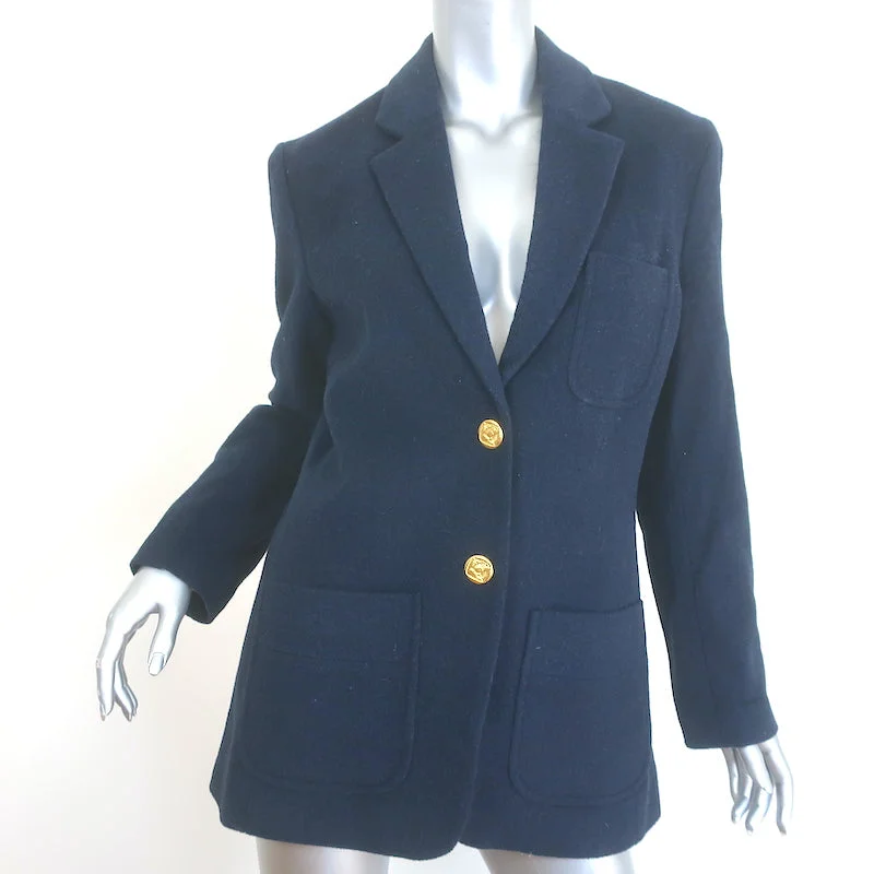 Trovata Birds of Paradis Sutton Blazer Navy Size Small Two-Button Jacket