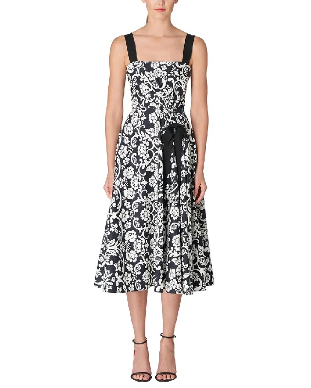 Carolina Herrera Thin Strap Aline Midi Dress