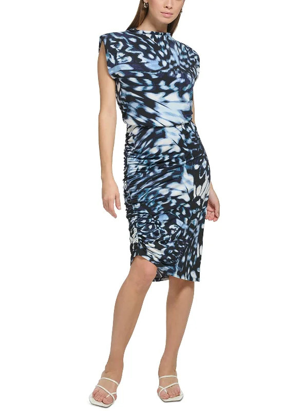 Womens Ruched Polyester Bodycon Dress