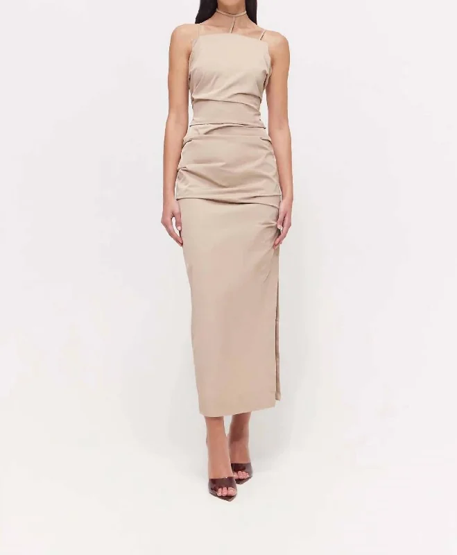 Prescott Dress In Tan