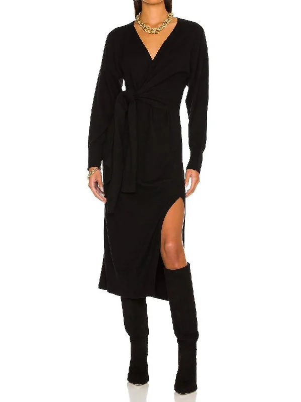 Skyla Js Core Wrap Dress In Black