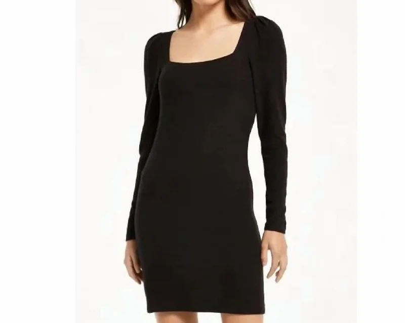 Loren Marled Dress In Black