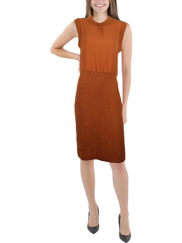 Womens Sleeveless Above Knee Sweaterdress