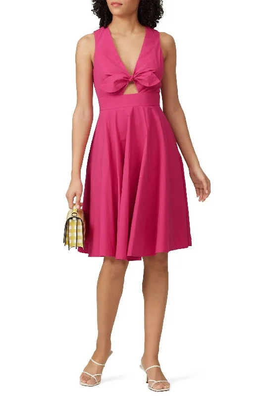 Poplin Dress In Hot Pink