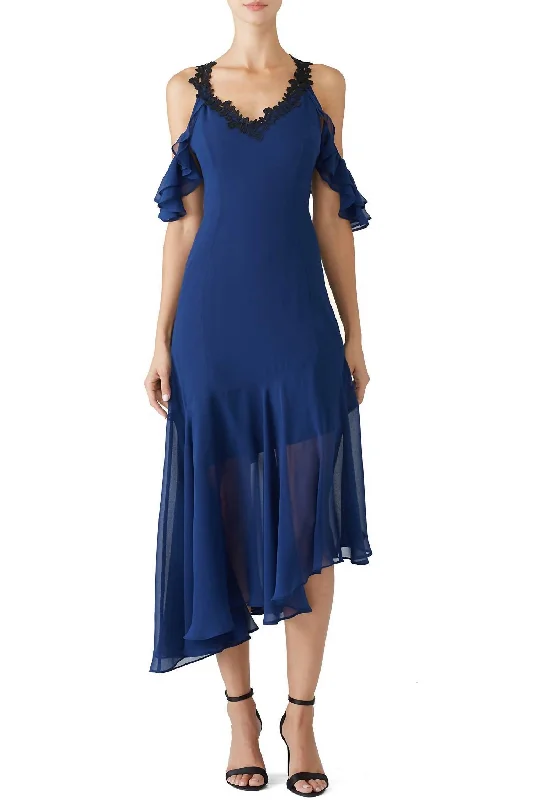 Laced Strap Larissa Dress In Blue