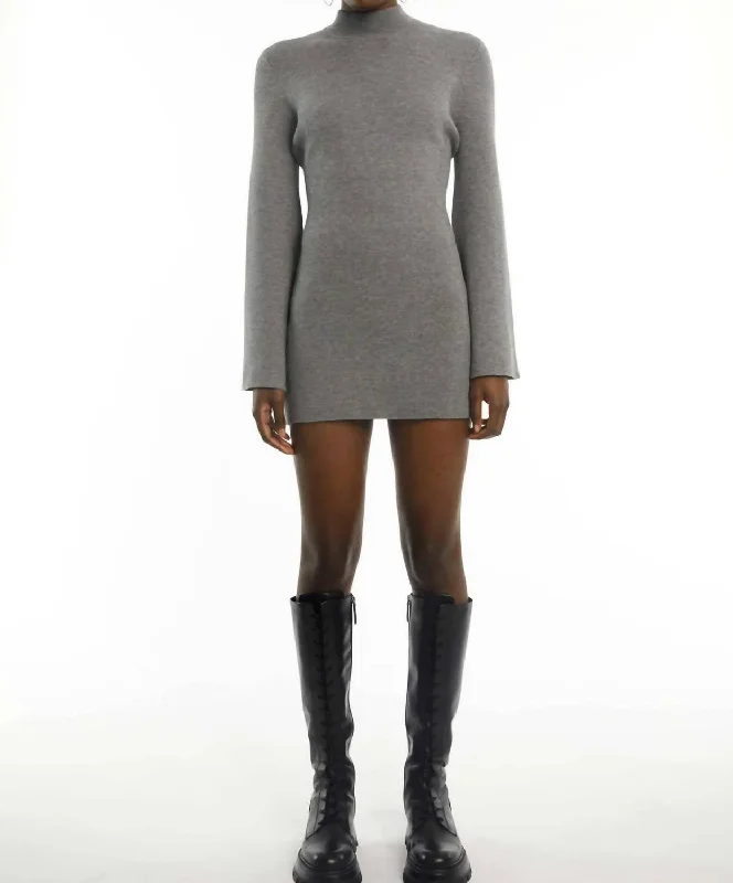 T-N Mini Dress In Grey Mel