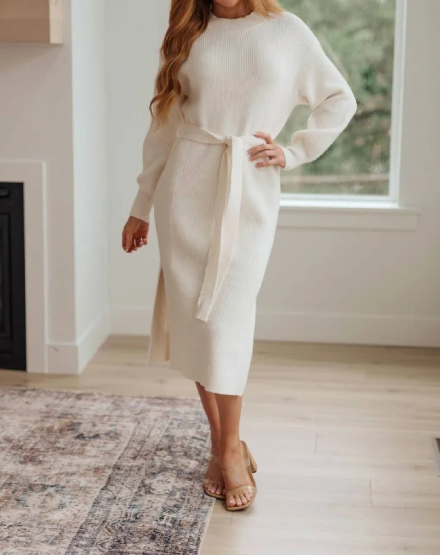 Hello Darling Sweater Dress In White