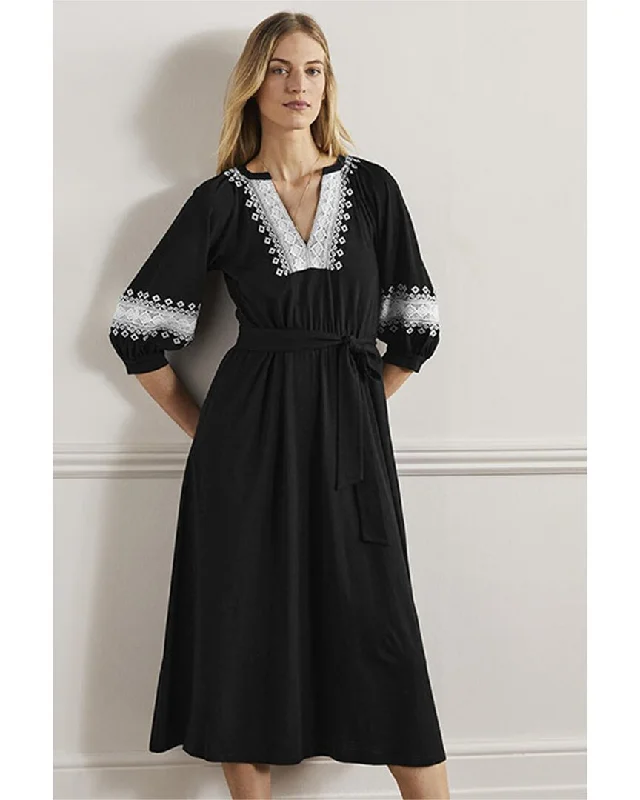 Boden Crochet Trim Jersey Midi Dress